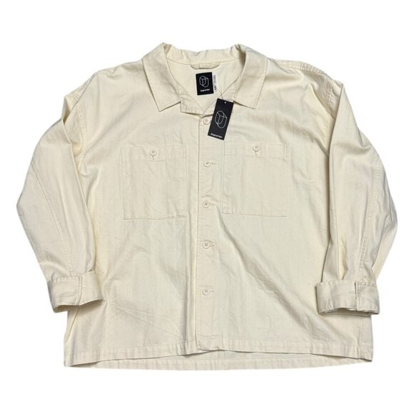 ORIGINAL USE NWT Cream Oversized Casual Button Shirt Mens 2XL - Picture 1 of 6